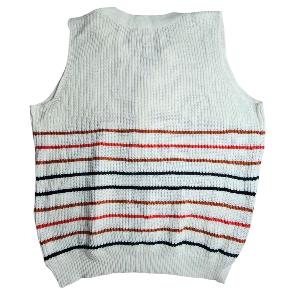 Amazon Women's White Striped Tank Top - Picture 2 of 5